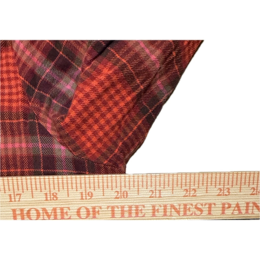 Johnny Was Workshop Red Plaid Embroidered Velvet Yoke Western Snap Shirt Medium - Picture 4 of 7